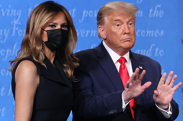 მელანია ტრამპის პირველი გამოჩენა დაინფიცირების შემდეგ – აშშ-ს პირველი ლედის ქმრისადმი უსიამოვნო მოქცევას ქსელში განიხილავენ