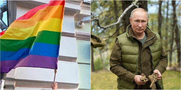 პუტინის დაბადების დღის აღსანიშნავად ФСБ-ს და პრეზიდენტის ადმინისტრაციის შენობაზე ლგბტ დროშები დაკიდეს