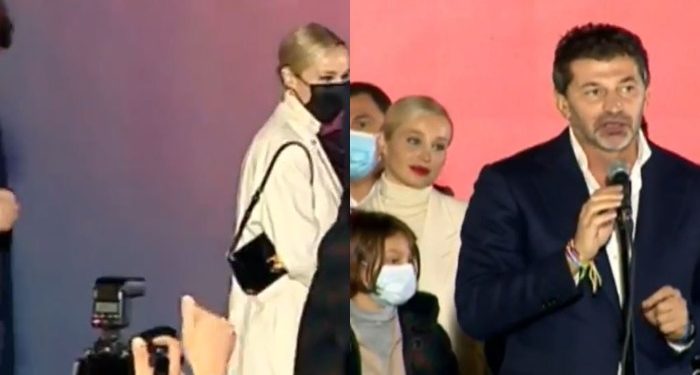 როგორ გამოიყურებოდა ანუკი არეშიძე მეუღლის გვერდით, სადაც არჩევნების პირველად შედეგებს ეცნობოდნენ